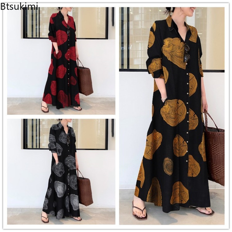 Casual Loose Linen Shirt Dress - 2026 Kadın Gömlek Elbise Bol Rahat