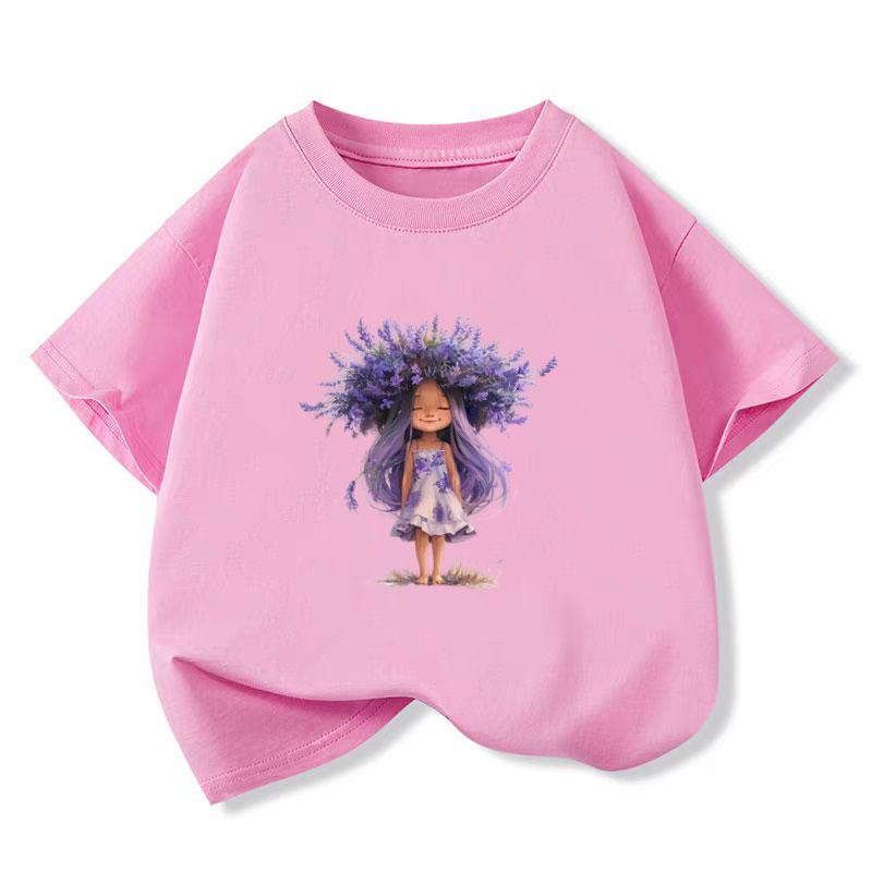 Y2K Graphic Baby Tee Crop - Yeni Y2K Lavanta kız Grafik Baskı