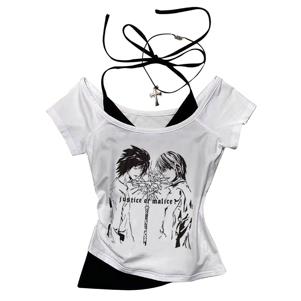 Death Note Gotik Grunge Crop T - Y2K Graphic Baby Tee Crop incelemesi ve fiyatı