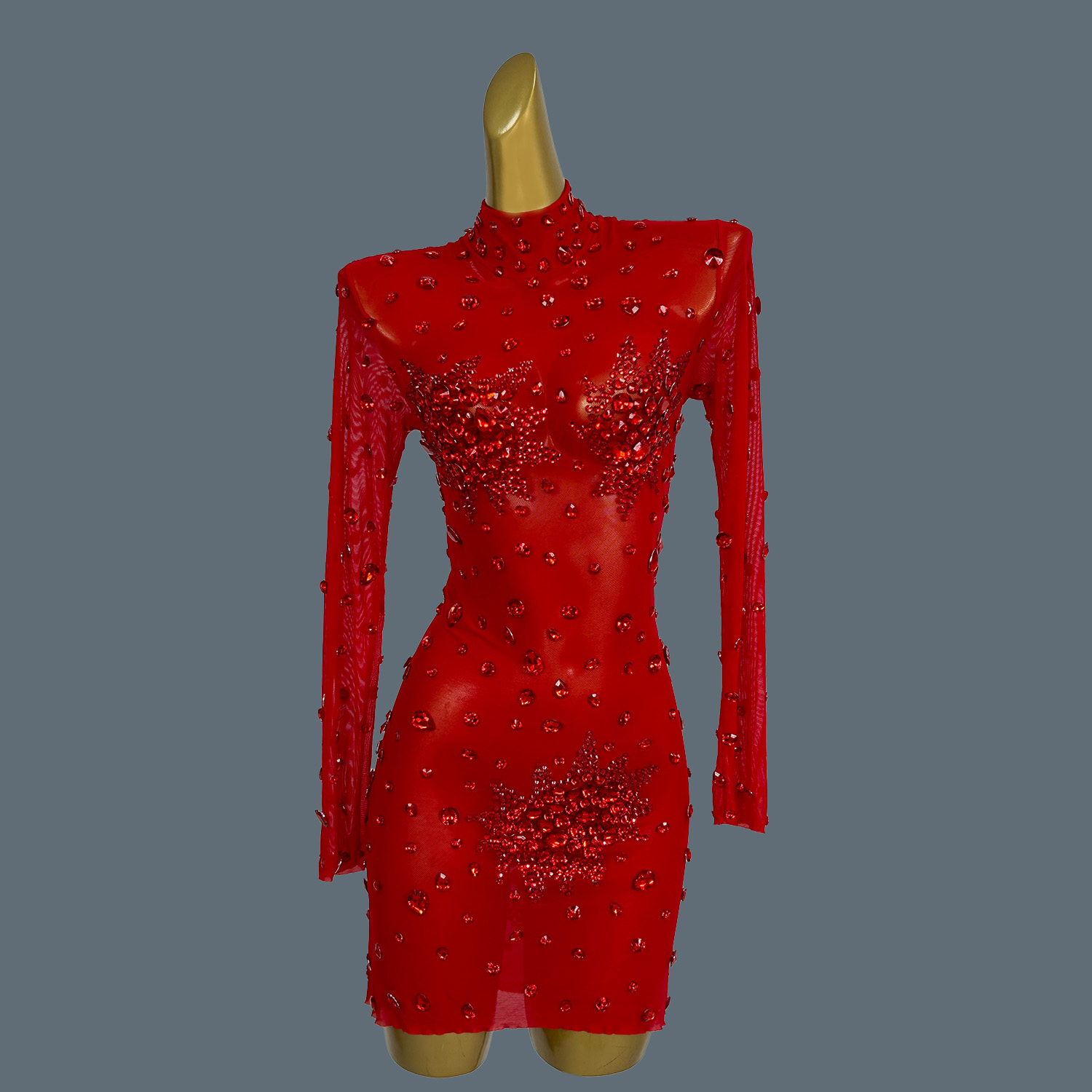 Lüks seksi kırmızı Rhinestones - Sparkly Rhinestone Club Party Dress incelemesi ve fiyatı