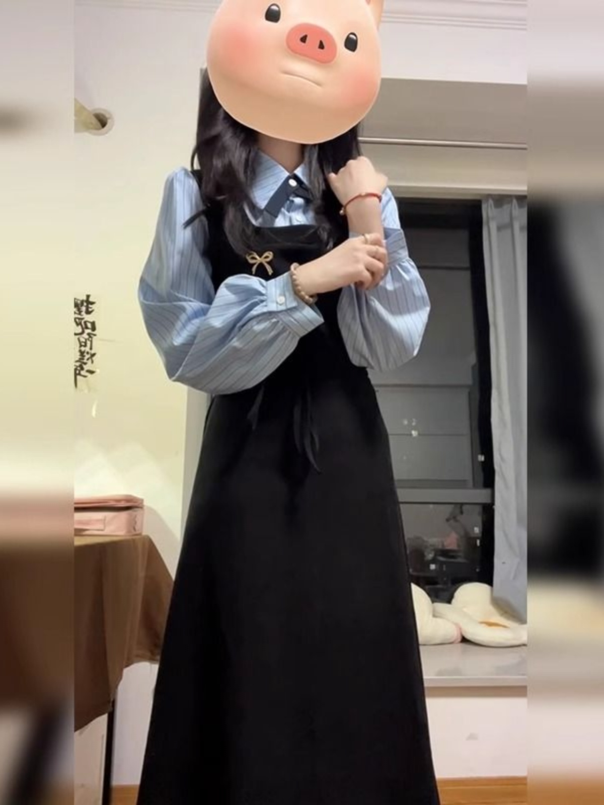 Şık Siyah, Kolej Tarzı Gömlek  - Korean Style A Line Shirt Dress incelemesi ve fiyatı