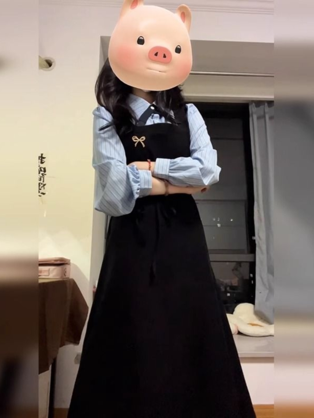 Şık Siyah, Kolej Tarzı Gömlek  - Korean Style A Line Shirt Dress incelemesi ve fiyatı