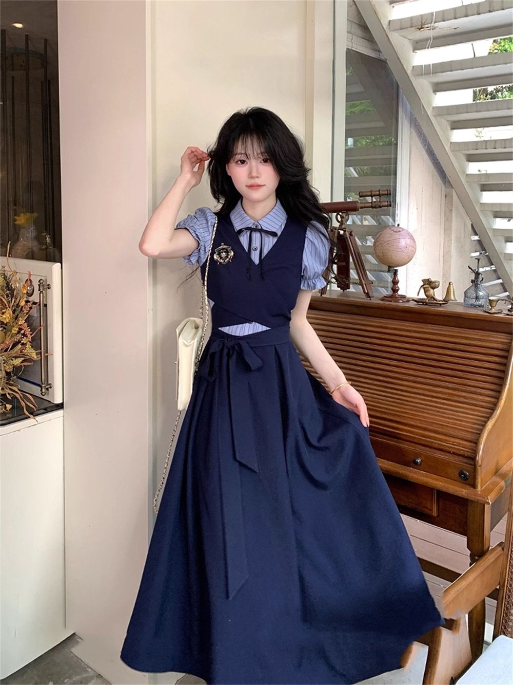Yaz Günlük Giyim JK Üniforma E - Korean Style A Line Shirt Dress incelemesi ve fiyatı
