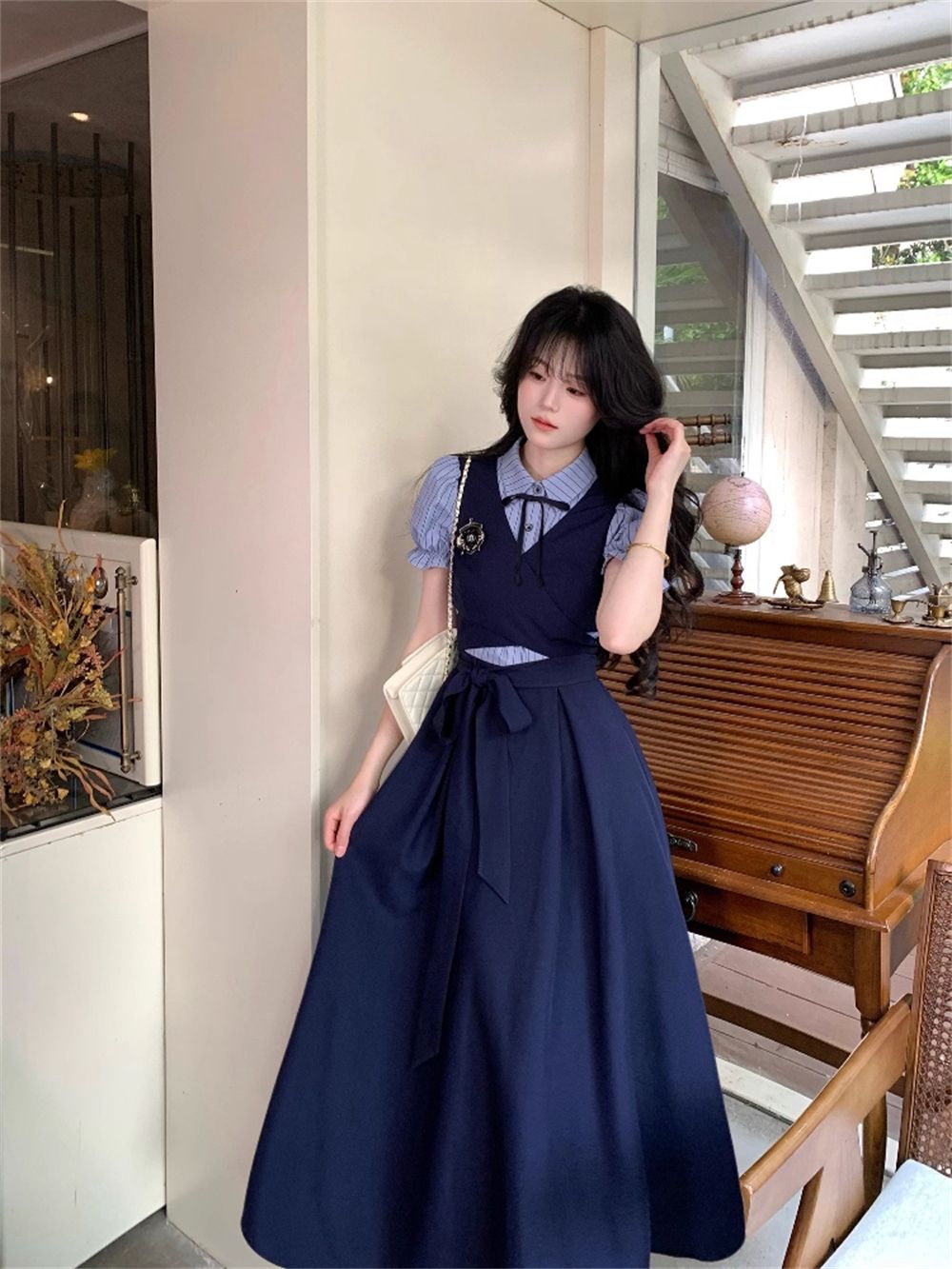 Yaz Günlük Giyim JK Üniforma E - Korean Style A Line Shirt Dress incelemesi ve fiyatı