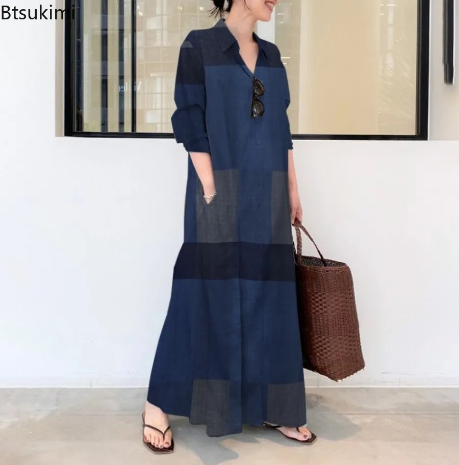 Moda Yeni Gömlek Elbise Kadınl - Casual Loose Linen Shirt Dress incelemesi ve fiyatı