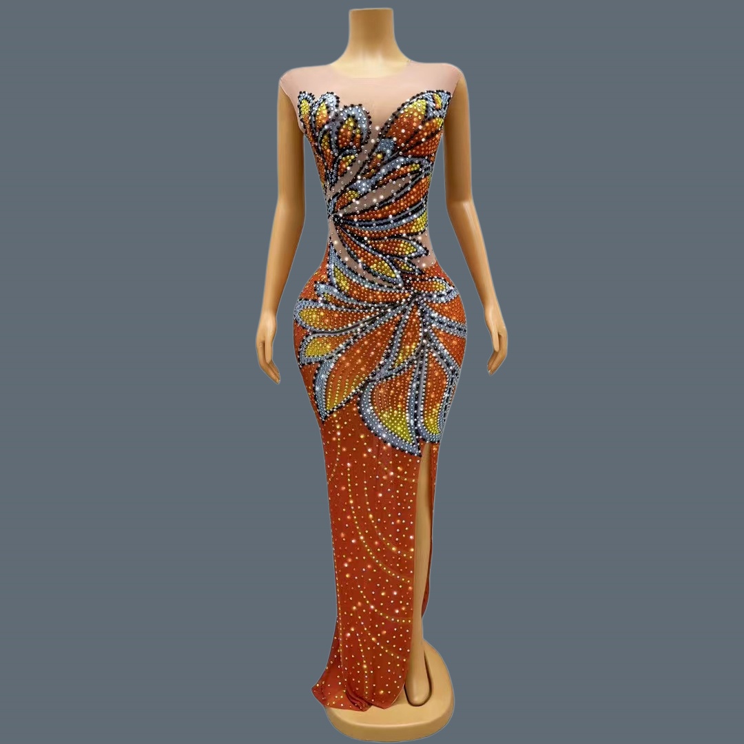 Kadın Kolsuz Örgü Maxi Elbise  - Sparkly Rhinestone Club Party Dress incelemesi ve fiyatı