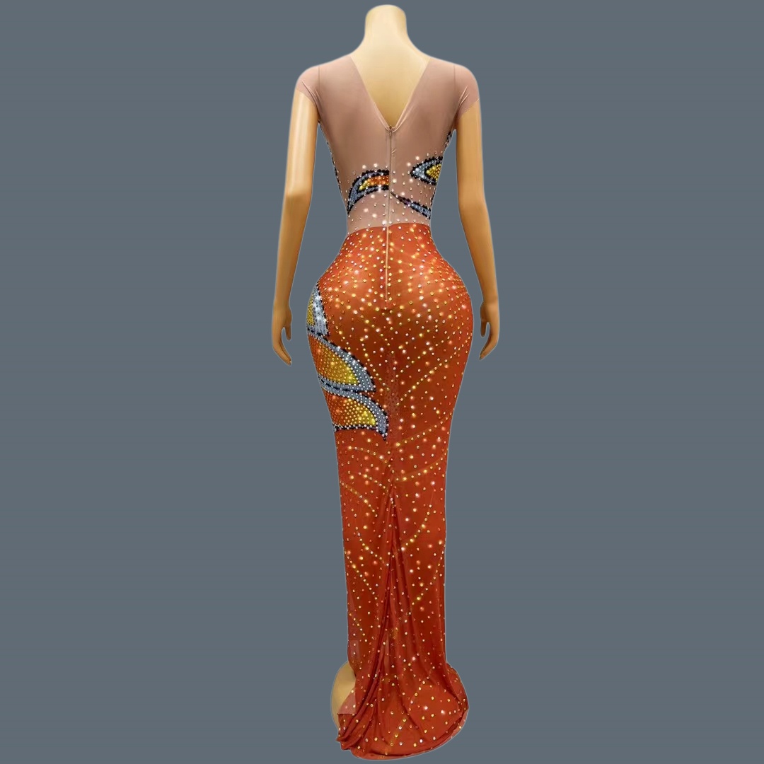 Kadın Kolsuz Örgü Maxi Elbise  - Sparkly Rhinestone Club Party Dress incelemesi ve fiyatı