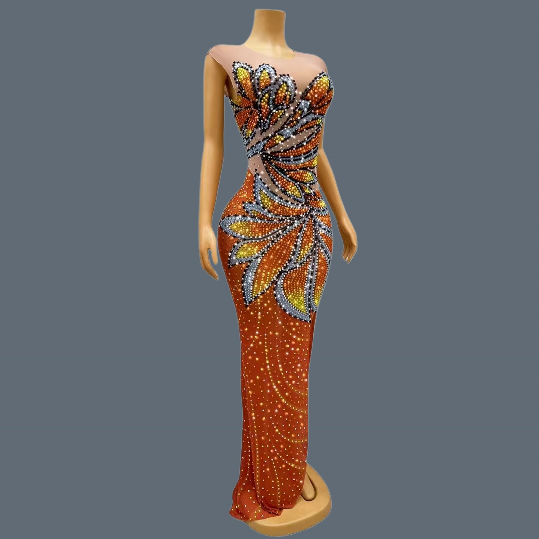 Kadın Kolsuz Örgü Maxi Elbise  - Sparkly Rhinestone Club Party Dress incelemesi ve fiyatı