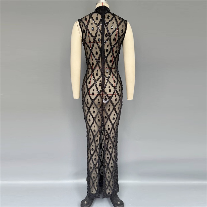 Siyah Işıltılı Seksi Balo Elbi - Sexy Mesh Sheer Bodycon Dress incelemesi ve fiyatı