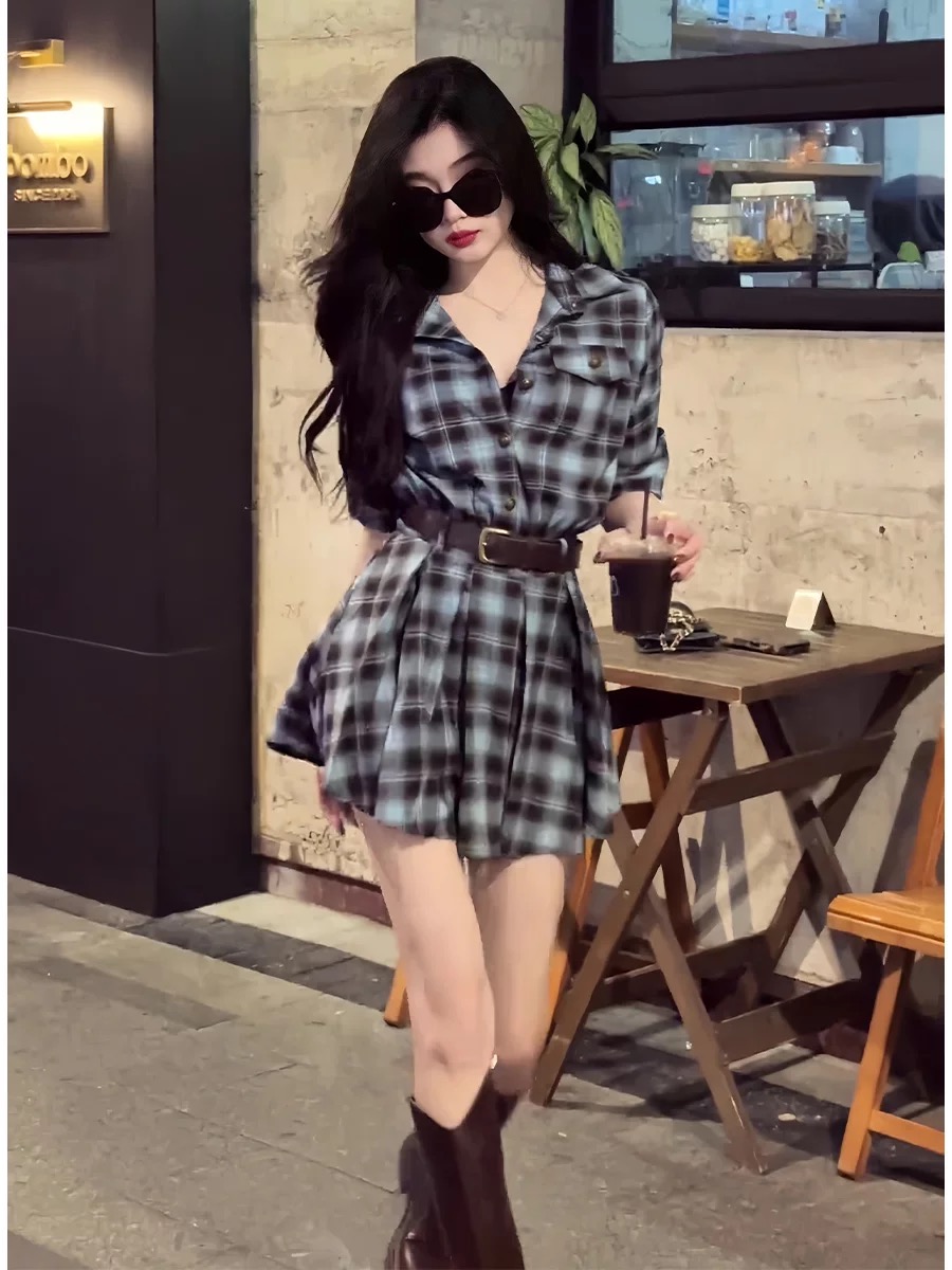 Kore Tarzı Ekose Gömlek Elbise - Korean Style A Line Shirt Dress incelemesi ve fiyatı