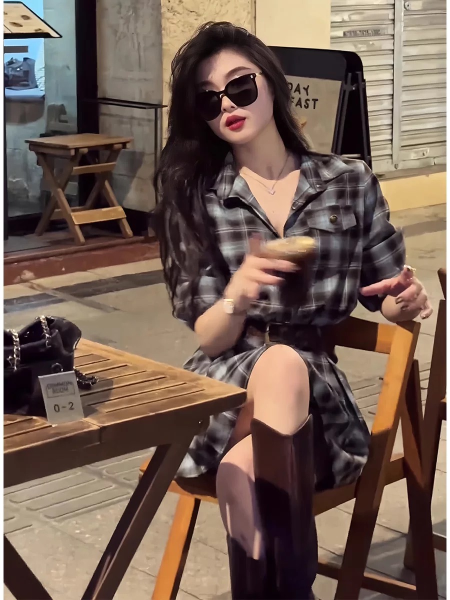 Kore Tarzı Ekose Gömlek Elbise - Korean Style A Line Shirt Dress incelemesi ve fiyatı