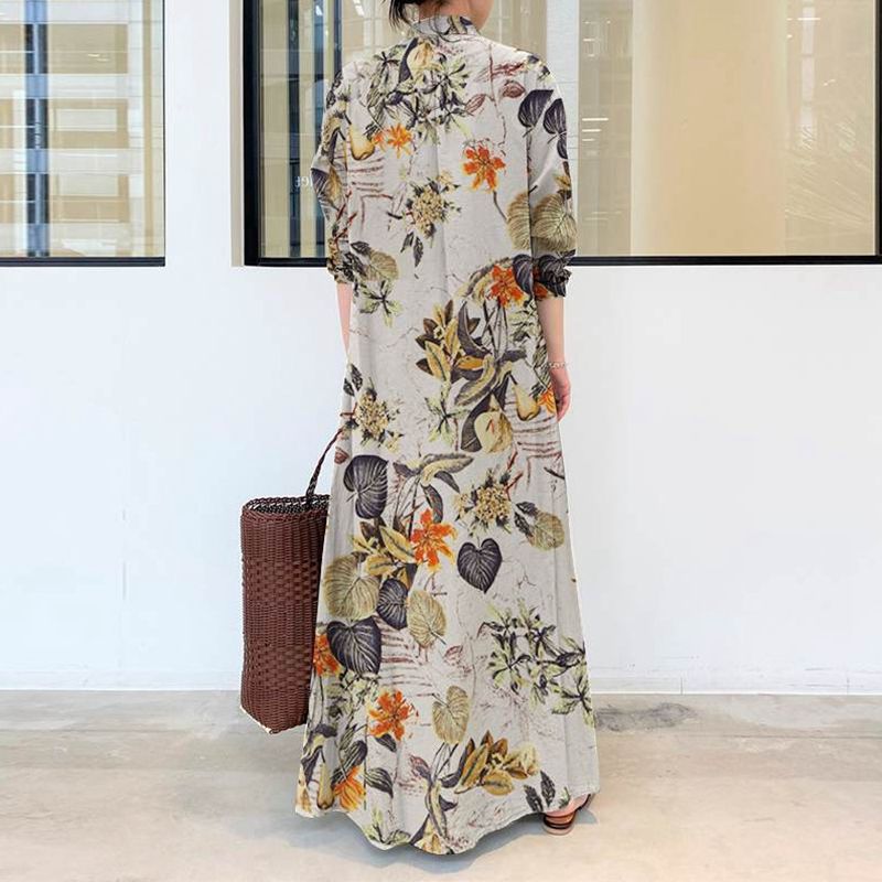 Sonbahar yeni artı boyutu günd - Casual Loose Linen Shirt Dress incelemesi ve fiyatı