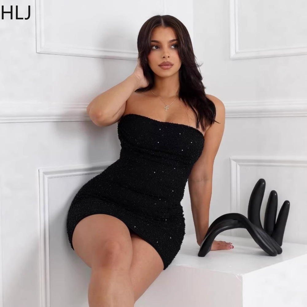 HLJ Seksi Kadın Straplez Mini  - Sparkly Rhinestone Club Party Dress incelemesi ve fiyatı