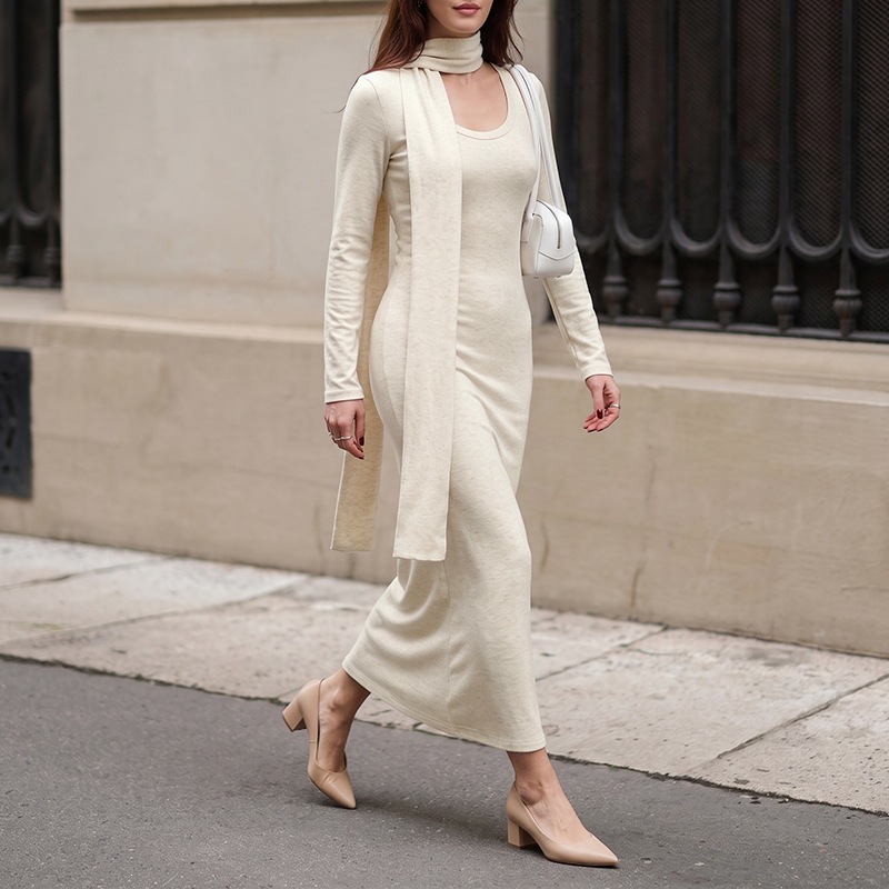 Kadınlar için Şık, Fitilli Örg - Bodycon Long Sleeve Ribbed Dress incelemesi ve fiyatı