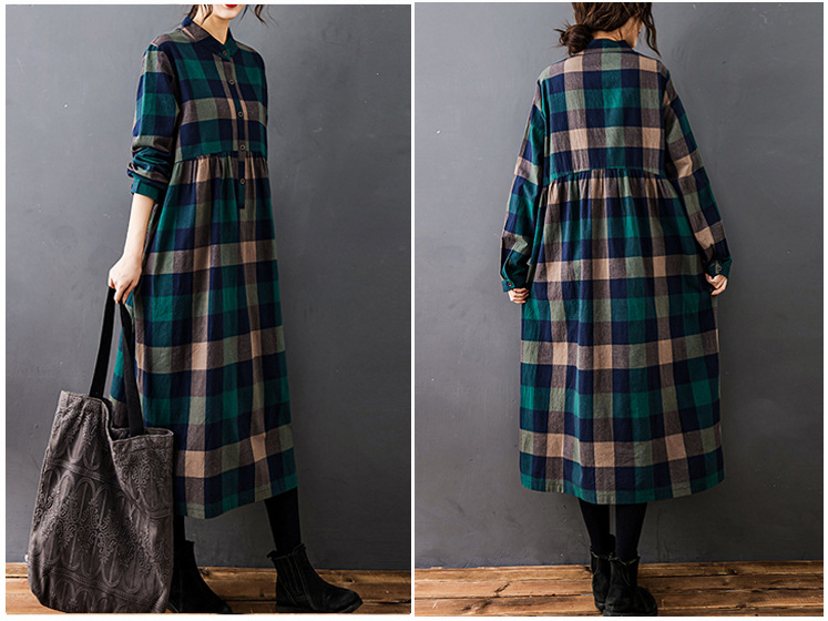 Kadınlar İçin Sonbahar Yeni Vi - Casual Loose Linen Shirt Dress incelemesi ve fiyatı